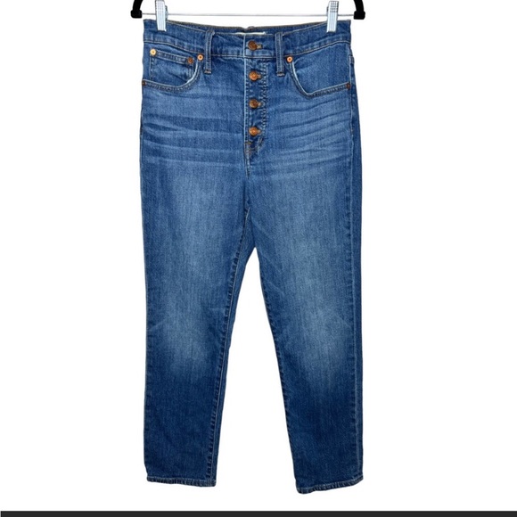 Madewell The Perfect Vintage Crop Jean in Barnsdale Wash with Button Fly Size 25 - Picture 2 of 4